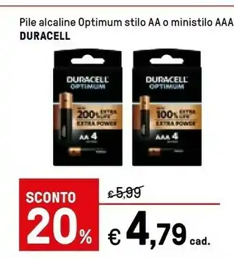 Duracell Pile Alcaline Optimum