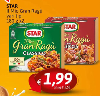 Crai Star Il Mio Gran Ragù vari tipi 180 g x2 offerta
