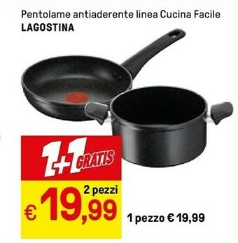 Iper La Grande Lagostina Pentolame Antiaderente Linea Cucina Facile offerta