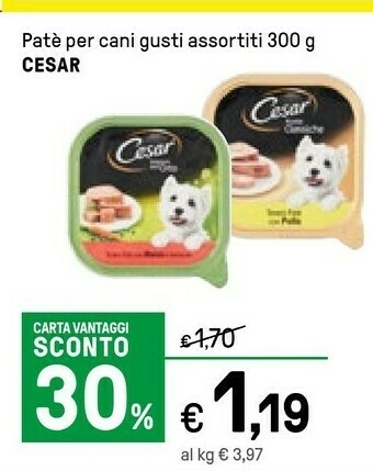 Iper La Grande Cesar Pate Per Cani Con Pollo offerta