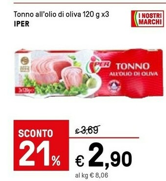 Iper La Grande Iper Tonno All'olio Di Oliva offerta