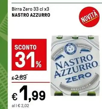 Iper La Grande Nastro Azzurro Birra Zero offerta