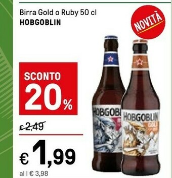 Iper La Grande Hobgoblin Birra Gold O Ruby 50 Cl offerta