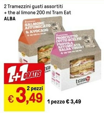 Iper La Grande Alba 2 Tramezzini + The Al Limone 200 Ml Tram Eat offerta