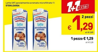 Iper La Grande Sterilgarda Latte Microfiltrato Parzialmente Scremato UHT 1000 G(ml) offerta