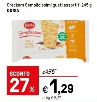 Iper La Grande Doria Crackers Semplicissimi offerta