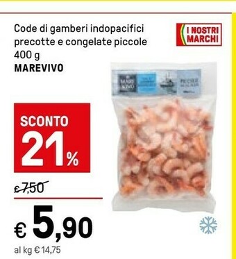 Iper La Grande Marevivo Code Di Gamberi Indopacifici Precotte E Congelate Piccole offerta