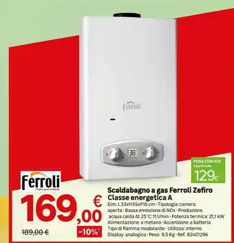 Leroy Merlin Scaldabagno a gas offerta