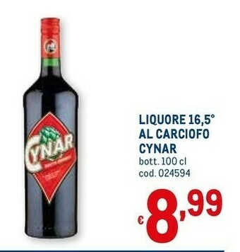 Metro Cynar Liquore offerta