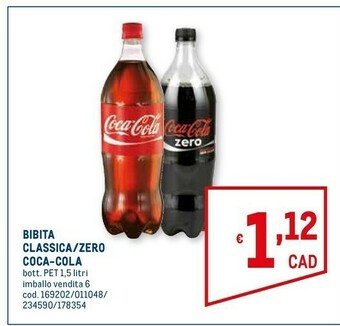 Metro Coca Cola Coca cola zero offerta