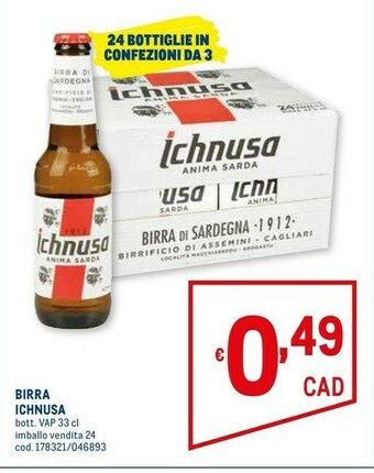 Metro Ichnusa Birra offerta