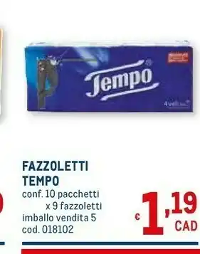 Metro Tempo Fazzoletti offerta