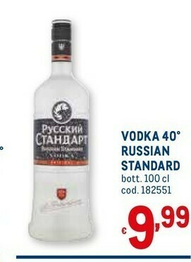 Metro Russian standard Vodka offerta