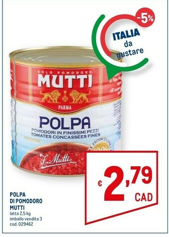Metro Mutti Pomodori pelati offerta