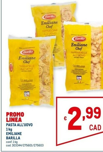 Metro Barilla Pasta all'uovo offerta