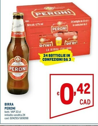 Metro Peroni Birra offerta