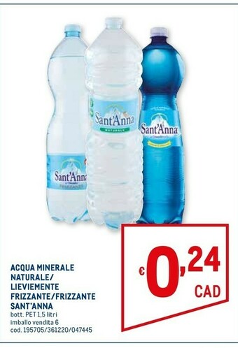 Metro Sant'anna Acqua Sant'Anna offerta