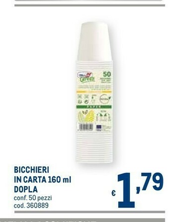 Metro Dopla Bicchieri di plastica offerta