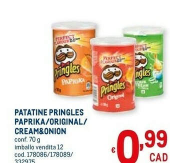 Metro Pringles Patatine fritte offerta