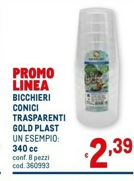 Metro Bicchieri di plastica offerta