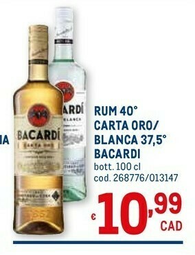 Metro Bacardi Rum offerta