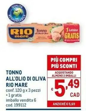 Metro Donzela Tonno Rio mare offerta