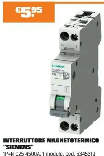 INTERRUTTORE MAGNETOTERMICO “SIEMENS”