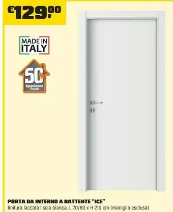 OBI PORTA DA INTERNO A BATTENTE “ICE” offerta