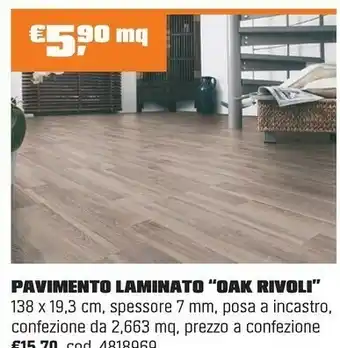 OBI PAVIMENTO LAMINATO “OAK RIVOLI” offerta