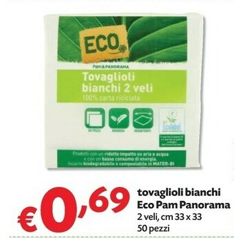 Pam Pam Panorama Eco Tovaglioli Bianchi offerta