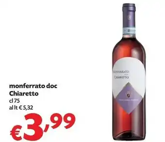 Pam Chiaretto Monferrato DOC offerta