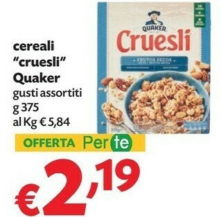 Pam Quaker Cereali Cruesli offerta