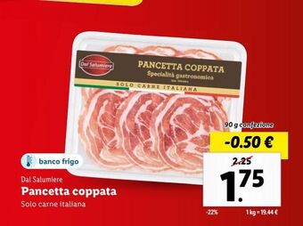 Lidl Pancetta coppata offerta