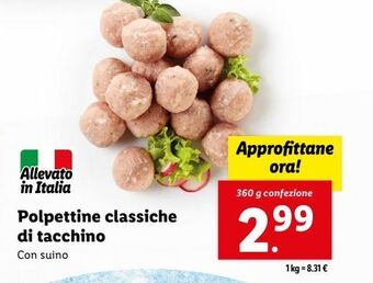 Lidl Polpettine classiche di tacchino offerta