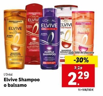 Lidl Elvive shampoo o balsamo offerta