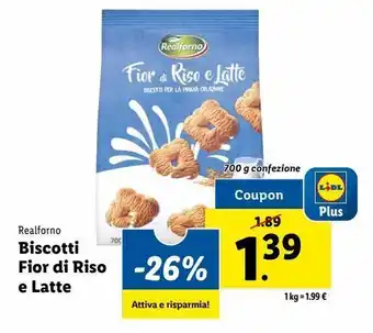 Lidl Biscotti fior di riso e latte offerta