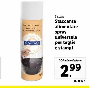 Lidl Staccante alimentare spray universale per teglie e stampi offerta