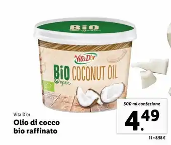 Lidl Olio di cocco bio raffinato offerta
