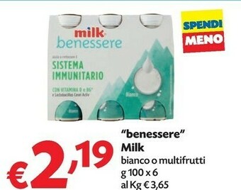 Pam Milk Benessere offerta