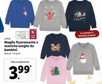 Lidl Maglia fluorescente a maniche lunghe da bambini offerta