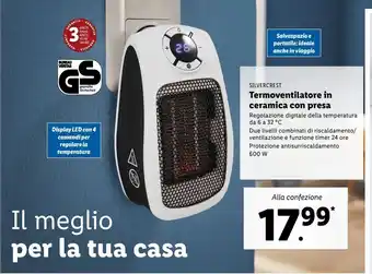 Lidl Termoventilatore in ceramica con presa offerta