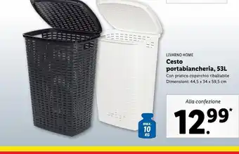 Lidl Cesto portabiancheria 53 l offerta