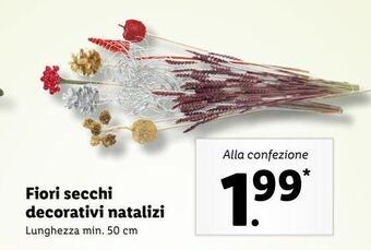 Lidl Fiori secchi decorativi natalizi offerta