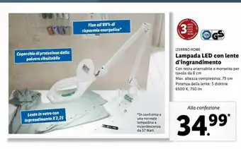 Lidl Lampada led con lente d'ingrandimento offerta