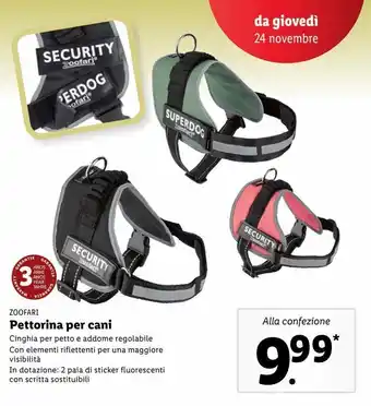 Lidl Pettorina per cani offerta