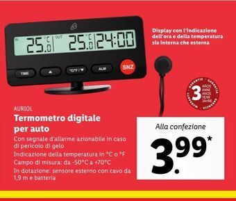 Lidl Termometro digitale per auto offerta
