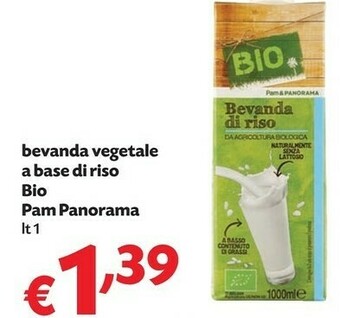 Pam Pam & Panorama - Bevanda Di Riso Biologica 1000 G(ml) offerta