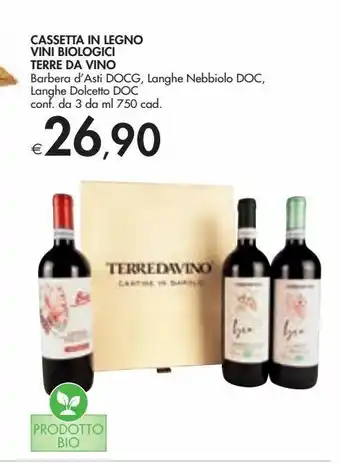 Bennet Cassetta in legno vini biologici terre da vino offerta