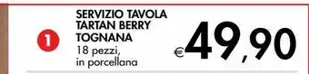 Bennet Servizio tavola tartan berry tognana offerta