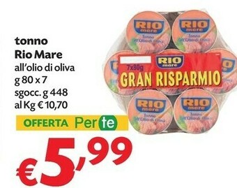 Pam Rio Mare Tonno All Olio Di Oliva offerta